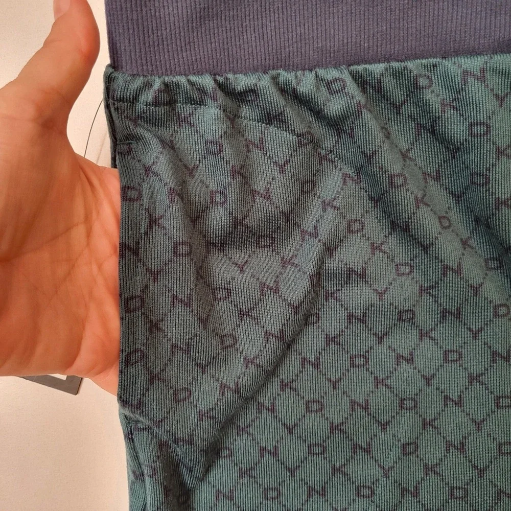 DKNY Womens Teal Logo Print Henley Top and Wide Leg Pajama Set XL New Lounge - Picture 16 of 16